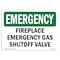 Signmission Safety Sign, OSHA EMERGENCY, 18" Height, Rigid Plastic, Fireplace Gas Shutoff Valve, Landscape OS-EM-P-1824-L-10365 - alternate 1
